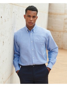 H-H510-Mens Classic Long Sleeved Oxford Shirt 2